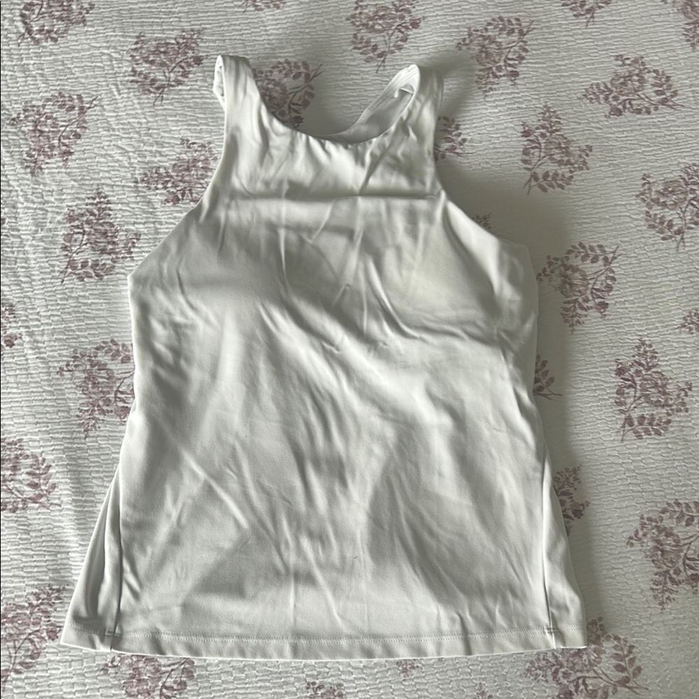 All in Motion Cream Fitted Sleeveless Tank Top